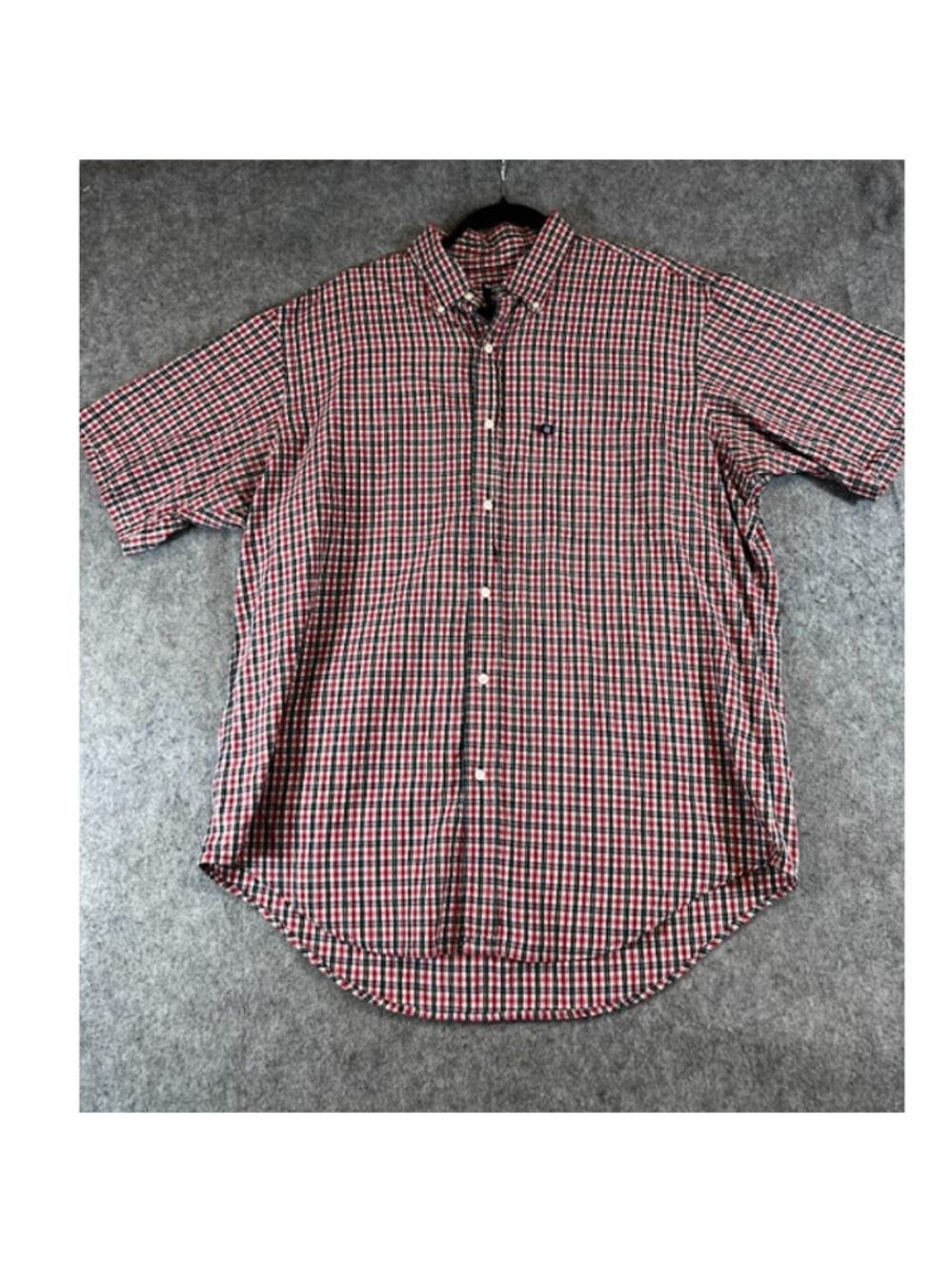 VTG 90s Ralph Lauren Jeans Co Plaid Button Down Shirt Mens L Short Sleeve Preppy